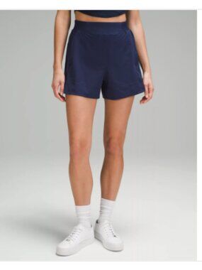 Lululemon Stretch Woven Relaxed-Fit High-Rise Short 4" Night Sea Size M